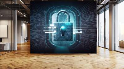 The cyber security protection data is a new business privacy concept. Wall mural