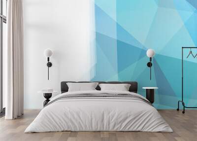 Vector abstract background. Polygon blue and card geometric Wall mural