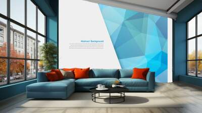 vector abstract background. polygon blue and card geometric Wall mural