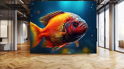 red piranha in water. Beautiful fish Wall mural