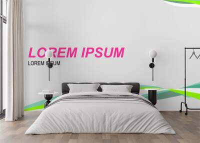 minimalist design with a light grey background and colorful, wavy accen Wall mural