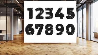 Collection of number retro with dirty  Grunge texture isolated on white background Wall mural