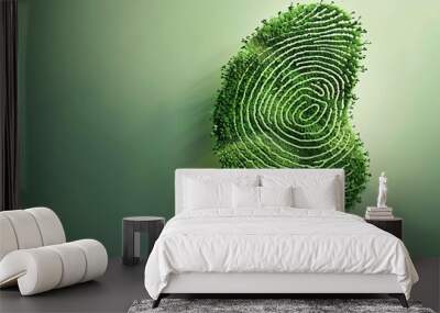 Green Fingerprint: A Symbol of Nature's Identity Wall mural