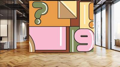 Abstract background full of colors and numbers  Wall mural