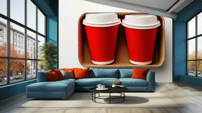 The Red Coffee Cups Wall mural