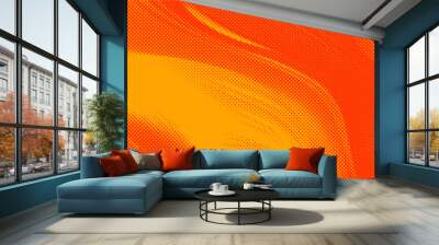 Dots halftone orange color pattern gradient texture with technology digital background. Dots pop art comics with summer background. Wall mural