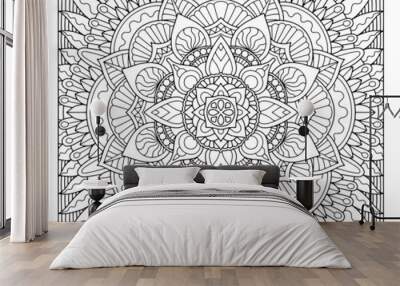 coloring full page mandala design. adult coloring page Wall mural