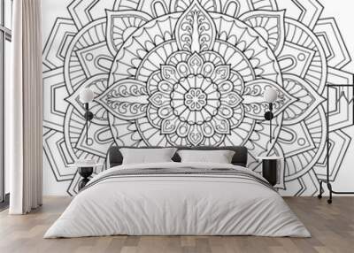 mandala design for adult coloring page Wall mural