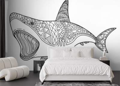 sea life coloring page illustration and print design Wall mural