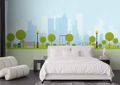 City park seamless background Wall mural