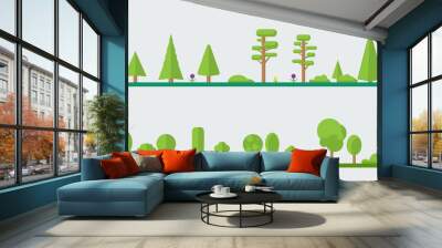 Collection of different flat trees Wall mural