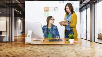 Casual businesswomen Wall mural