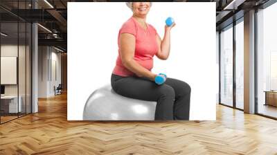 Fiitness old woman Wall mural