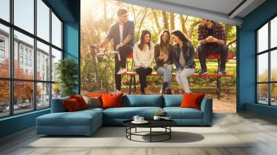 Students in the park Wall mural