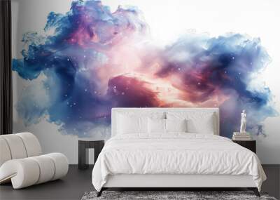 harmonious nebula cloud patterns swirling in an abstract cloud shape isolated on a transparent background Wall mural