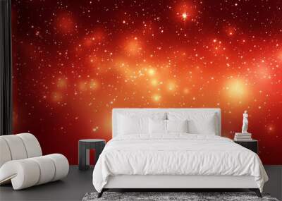 red christmas background with snowflakes Wall mural