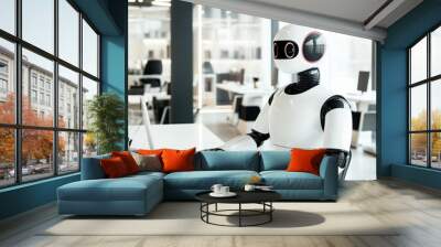 robot with laptop Wall mural