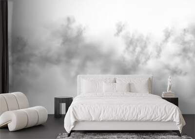 Fog or smoke isolated transparent special effect. Cutout clean white cloud transparent backgrounds special effect 3d illustration.	 Wall mural