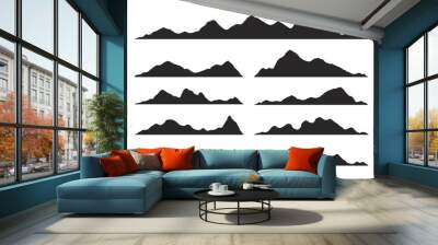 Mountains silhouettes Vector Wall mural