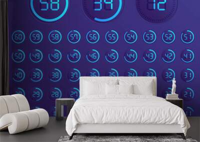 Set of timers. Sign icon. Wall mural