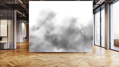 Smoking, smog swirl and isolated with smoker art from cigarette or pollution with graphic space for incense creativity. PNG	 Wall mural