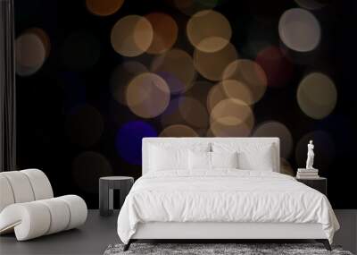 Abstract glitter light effects  bokeh background. Wall mural