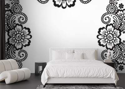 Flower vector ornament corner Wall mural