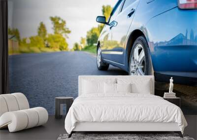 Car on country road Wall mural