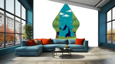 Mountain adventure logo image graphic Wall mural