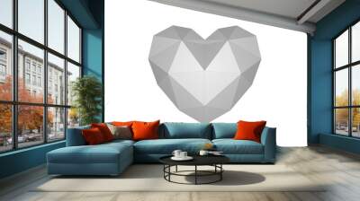 3D illustration of poly heart isolated Wall mural