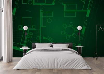 Blueprint background Wall mural