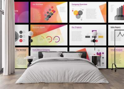 Business presentation templates Wall mural