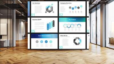 Business presentation templates Wall mural