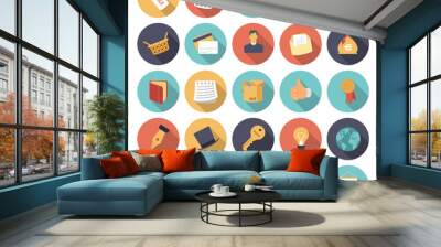 Flat design icons for business and finance Wall mural