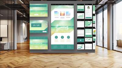 Website design template and interface elements Wall mural