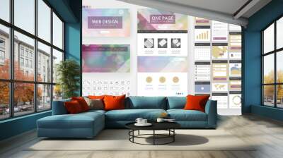 Website design template and interface elements Wall mural