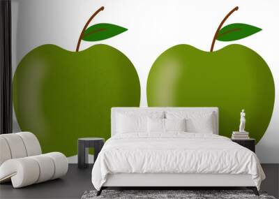 Apple Green Clipart Set Of Two Elements Wall mural