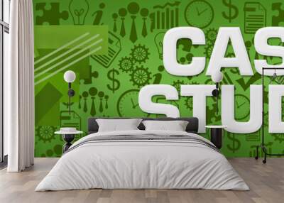 Case Study Green Business Texture Stroked Stripes  Wall mural