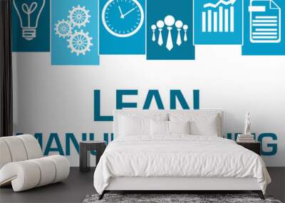 Lean Manufacturing Blue Stripes Symbols  Wall mural