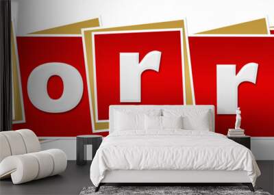 Sorry Red Blocks  Wall mural