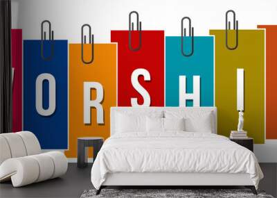 Worship Colorful Stripes Pins  Wall mural