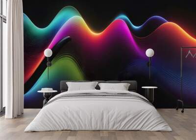 audio visualization, eq, equalizer, full color background, music Wall mural