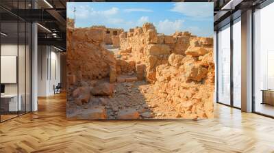 Ruins of Masada fortress, Israel Wall mural