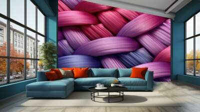 3D illustration of woven fabric up close Copy space image Place for adding text or design Wall mural