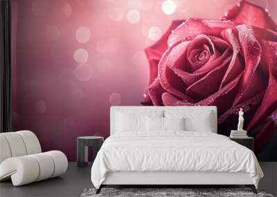 A beautiful rose background with some glare in the back This is purposefully blurred for use as a background image for Valentine s Day conveying themes of romance celebration and love Wall mural