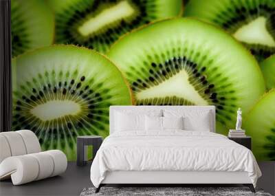 A kiwi fruit sliced in half Wall mural