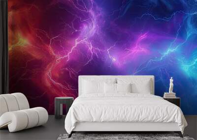 Abstract Colorful Power Lightning Background. Copy space image. Place for adding text or design Wall mural