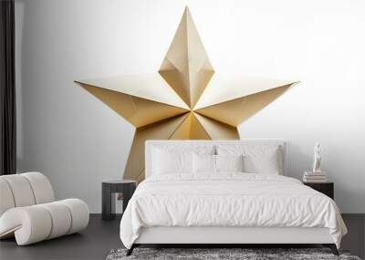 An origami ninja star crafted from paper, displayed on a white background with room for copy space image. Wall mural