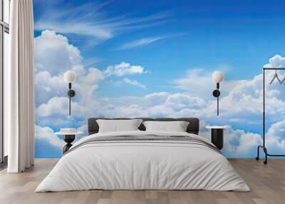 Cloud texture against a blue sky with ample copy space image Wall mural