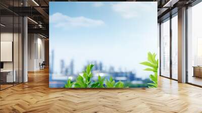 During the daytime there is a plant petrochemical with ample copy space above it for creative use Wall mural